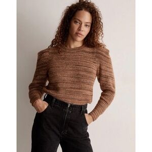 Madewell Tan and Brown Knit Sweater S, Cotton, merino wool and alphaca material.